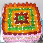 rainbow cake 22 x 22 cm fruity full for mbak mita